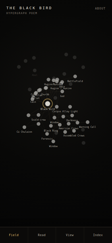 A focused object in The Black Bird mobile Field