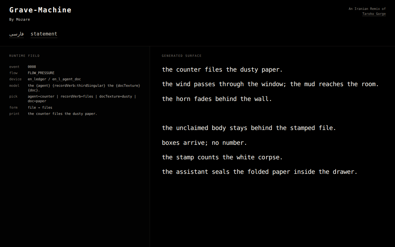 Grave-Machine generated lines beside a runtime trace
